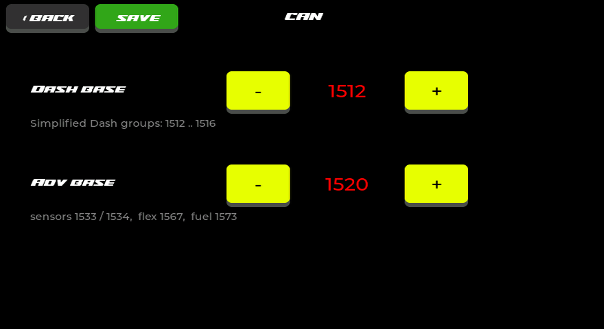 CAN configuration